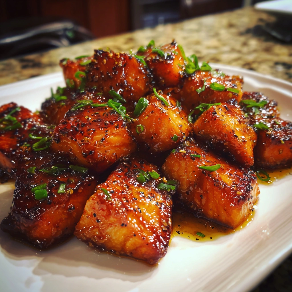 Crispy Honey Garlic Salmon Bites
