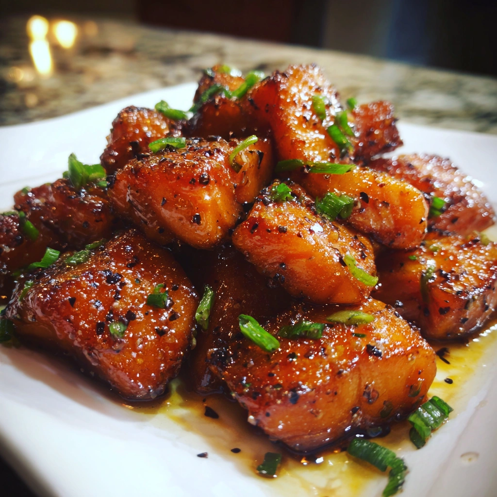 Crispy Honey Garlic Salmon Bites