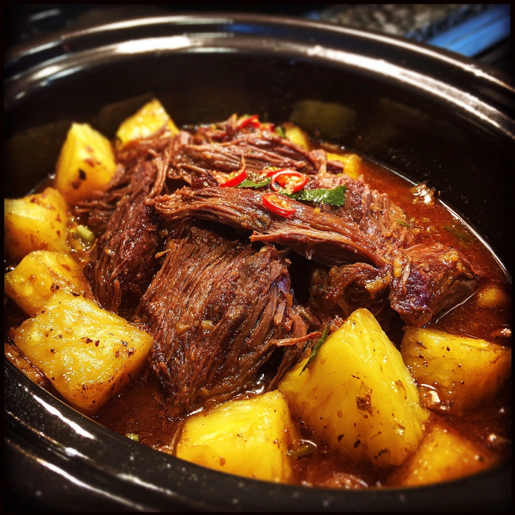 Crockpot Chipotle Pineapple Pot Roast Bowl