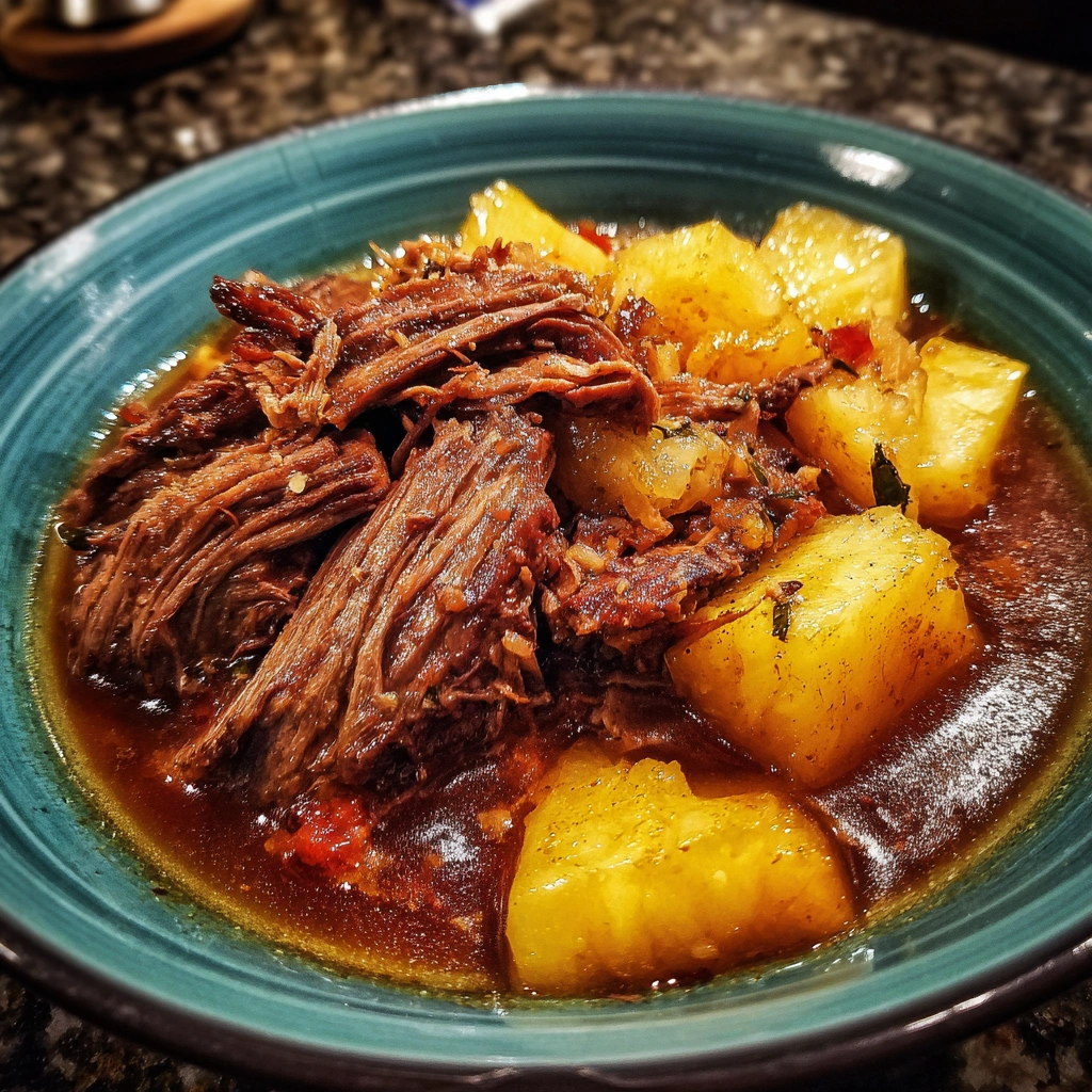Crockpot Chipotle Pineapple Pot Roast Bowl