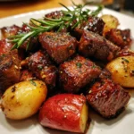 Garlic Butter Steak Bites with Potatoes