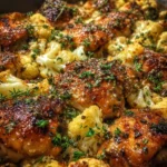 Garlic Parmesan Roasted Cauliflower & Chicken