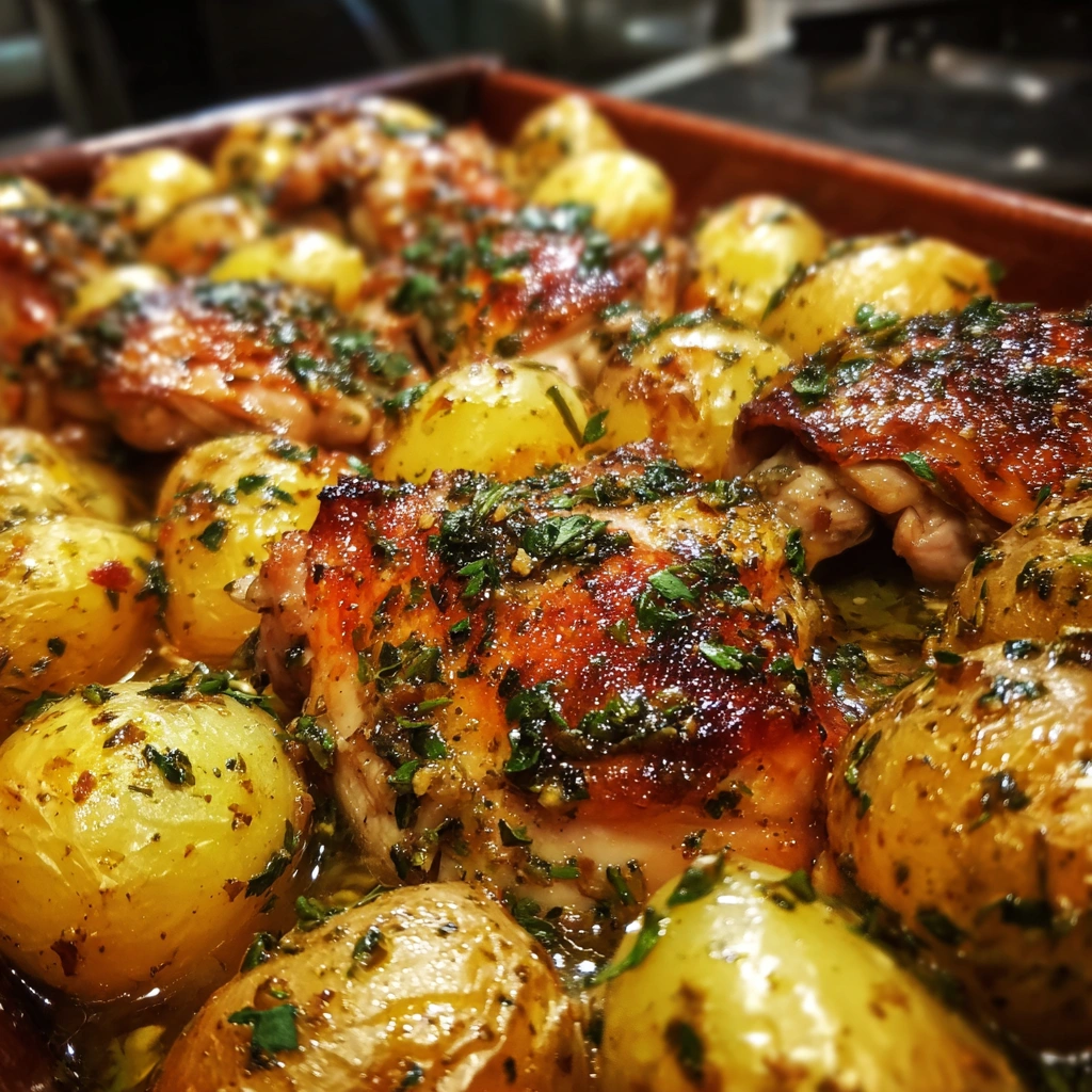 Greek Lemon Chicken and Potato Bake