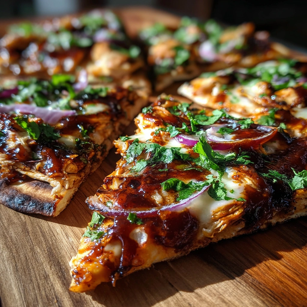 Grilled BBQ Chicken Flatbread Pizzas