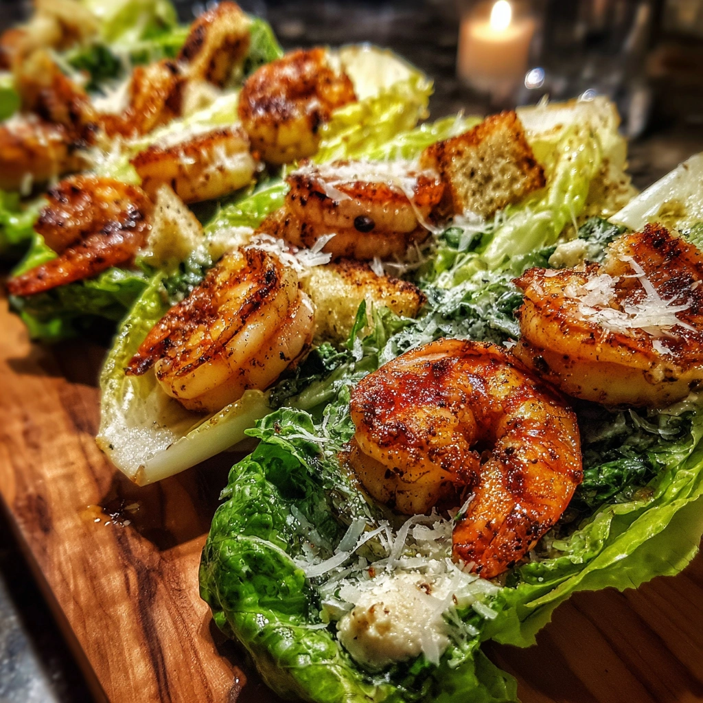 Grilled Shrimp Caesar Lettuce Boats