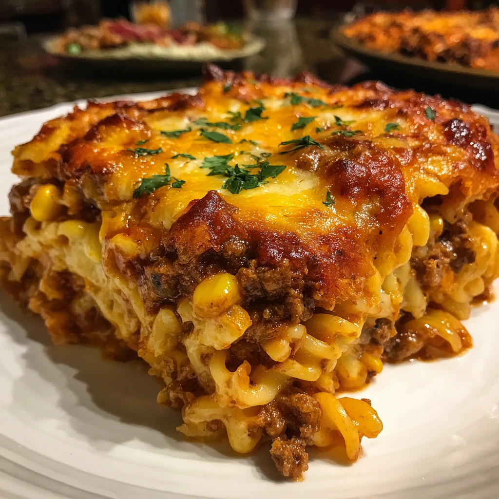 Ground Beef Enchilada Pasta Bake
