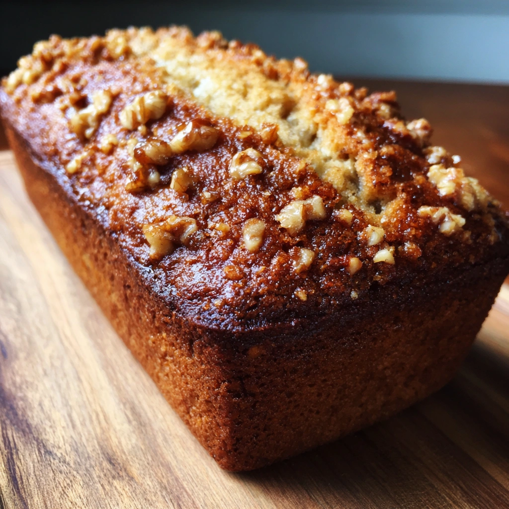 Healthy Banana Bread with Walnut Crunch