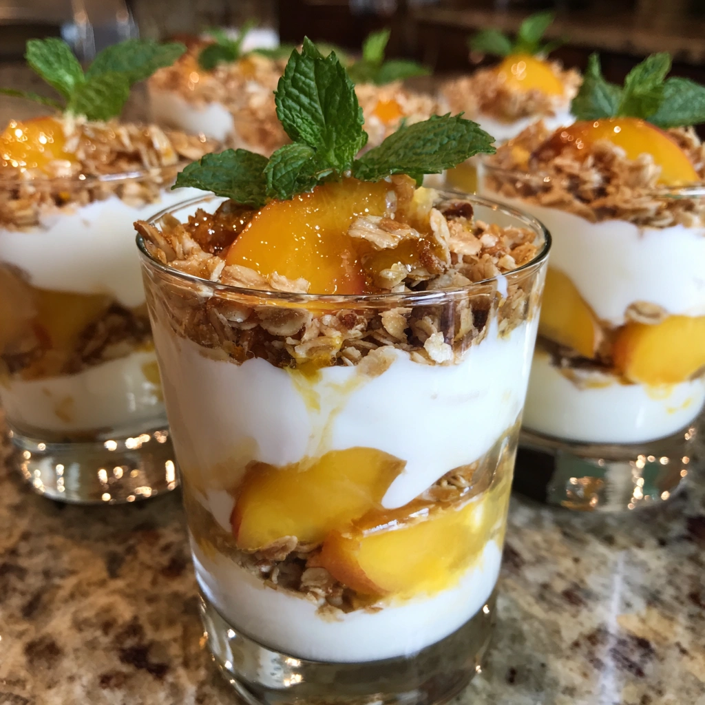 Healthy Peach and Greek Yogurt Parfaits