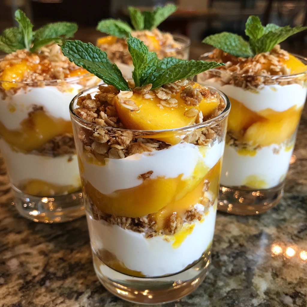 Healthy Peach and Greek Yogurt Parfaits