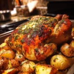 Herb Butter Roast Chicken with Garlic Potatoes