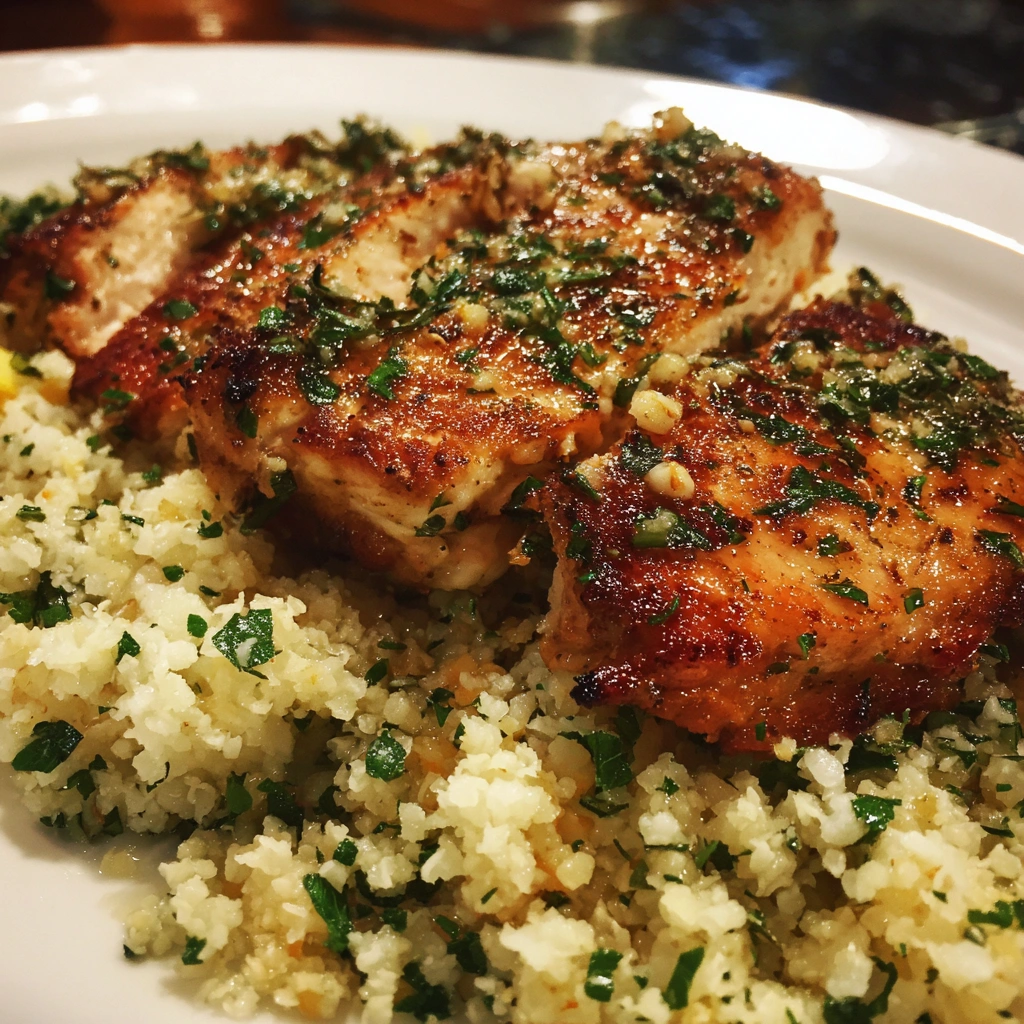 Herbed Chicken & Roasted Cauliflower Rice