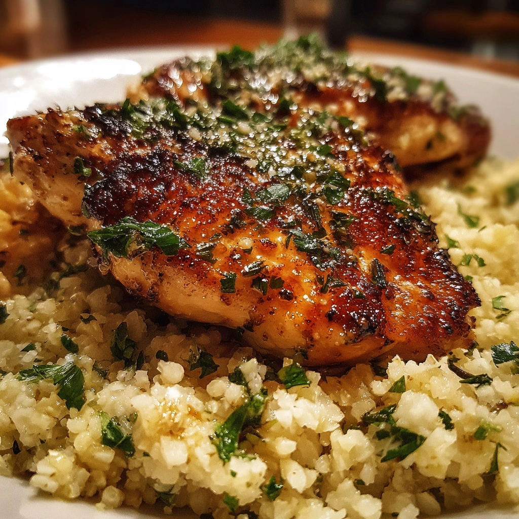 Herbed Chicken & Roasted Cauliflower Rice