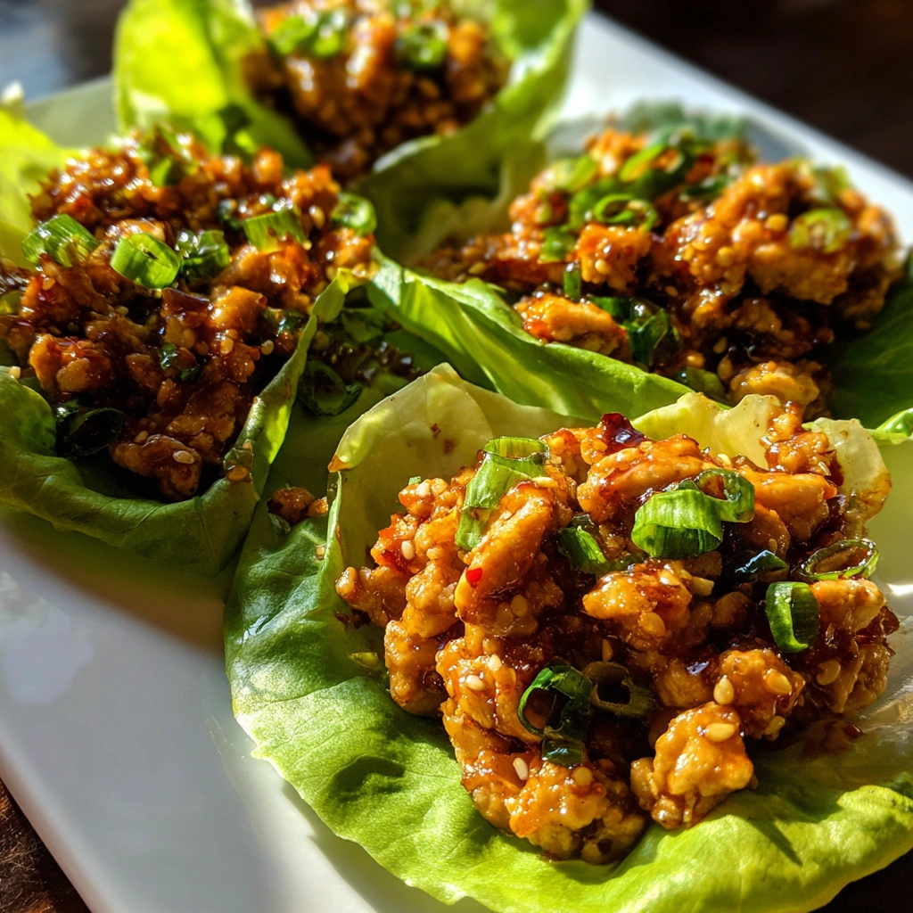 Honey Garlic Chicken Lettuce Wraps