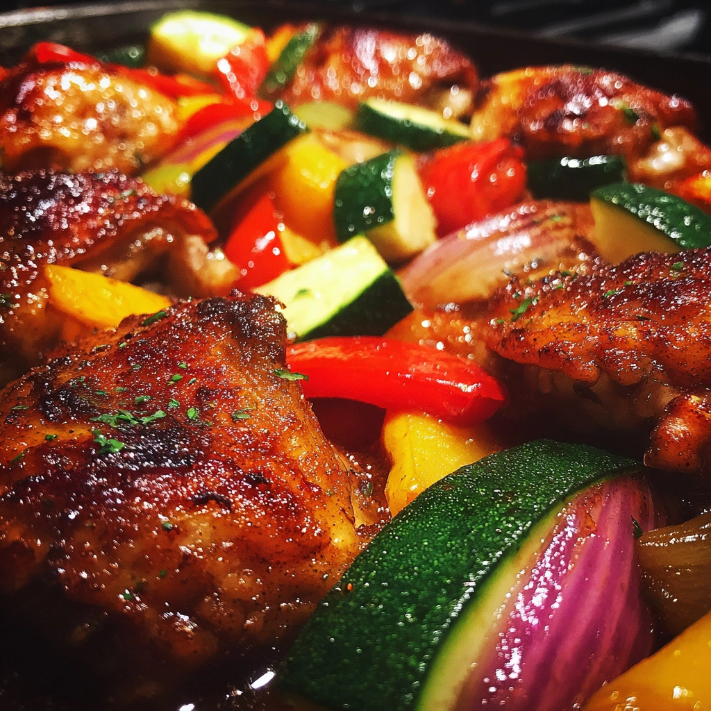 Honey Garlic Chicken with Summer Veggies