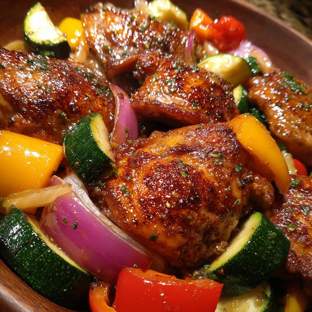 Honey Garlic Chicken with Summer Veggies