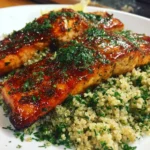Honey Garlic Salmon with Lemon Herb Quinoa