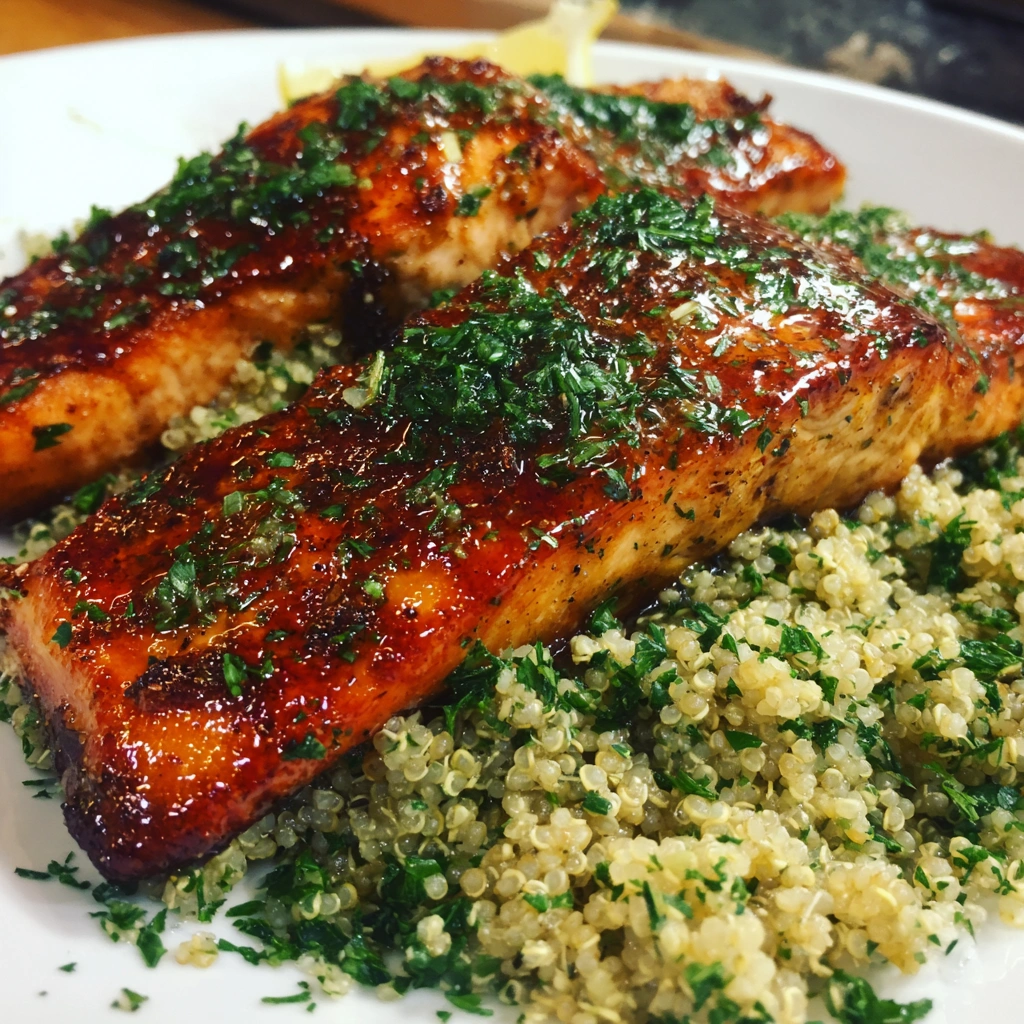 Honey Garlic Salmon with Lemon Herb Quinoa