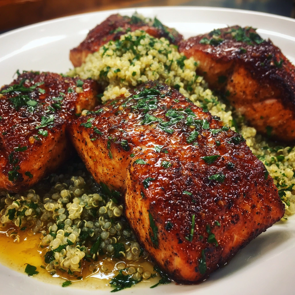 Honey Garlic Salmon with Lemon Herb Quinoa