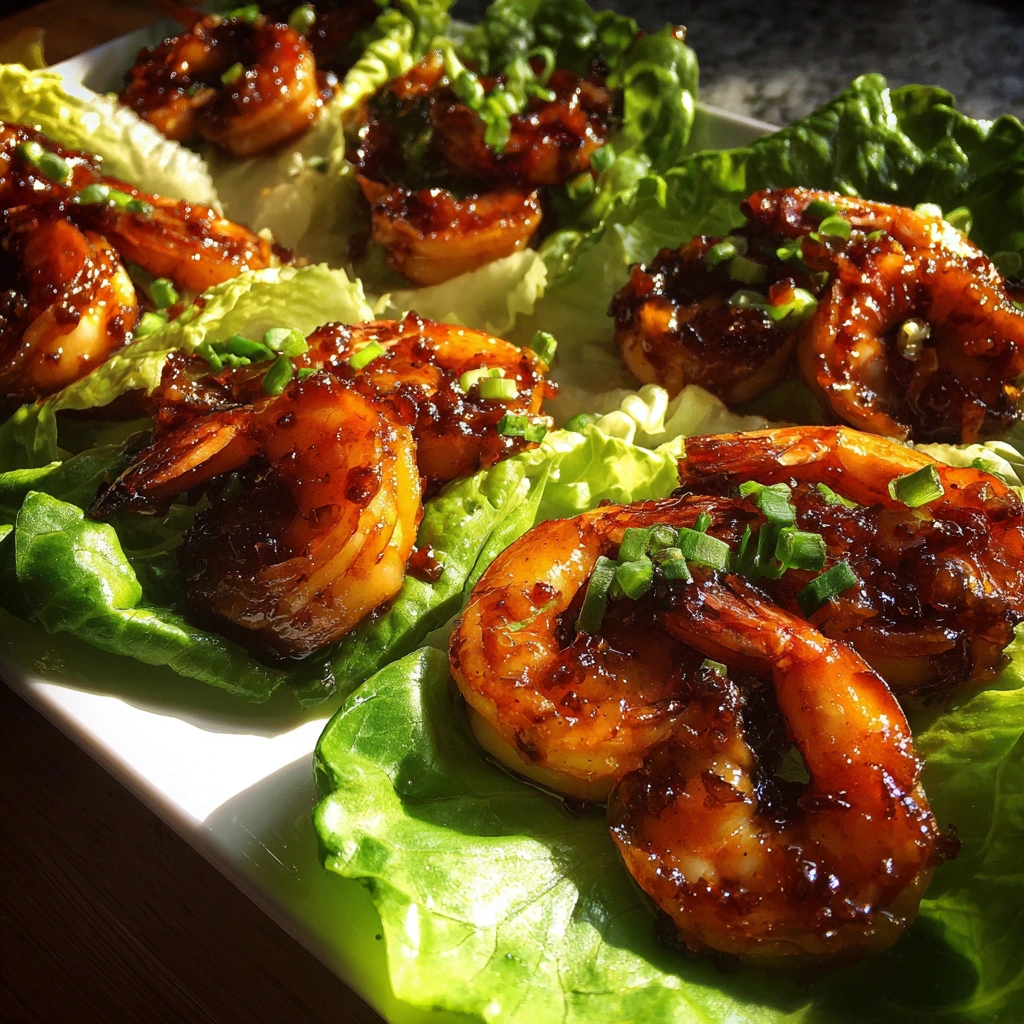 Honey Glazed Shrimp Lettuce Boats
