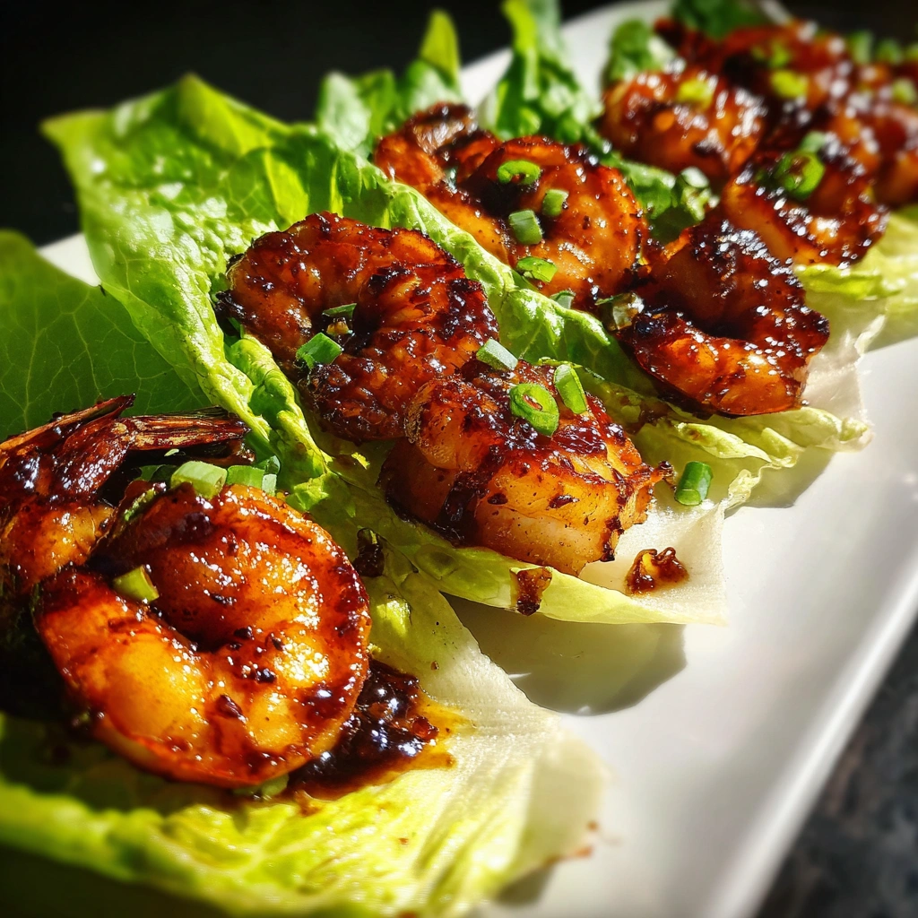 Honey Glazed Shrimp Lettuce Boats