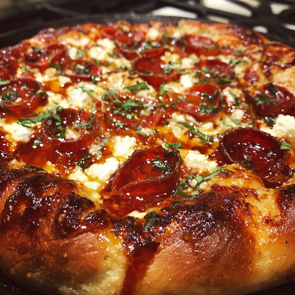 Hot Honey Pizza with Ricotta & Pepperoni