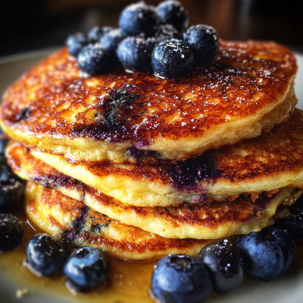 Lemon Blueberry Protein Pancakes