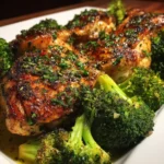 Lemon Garlic Butter Chicken with Roasted Broccoli