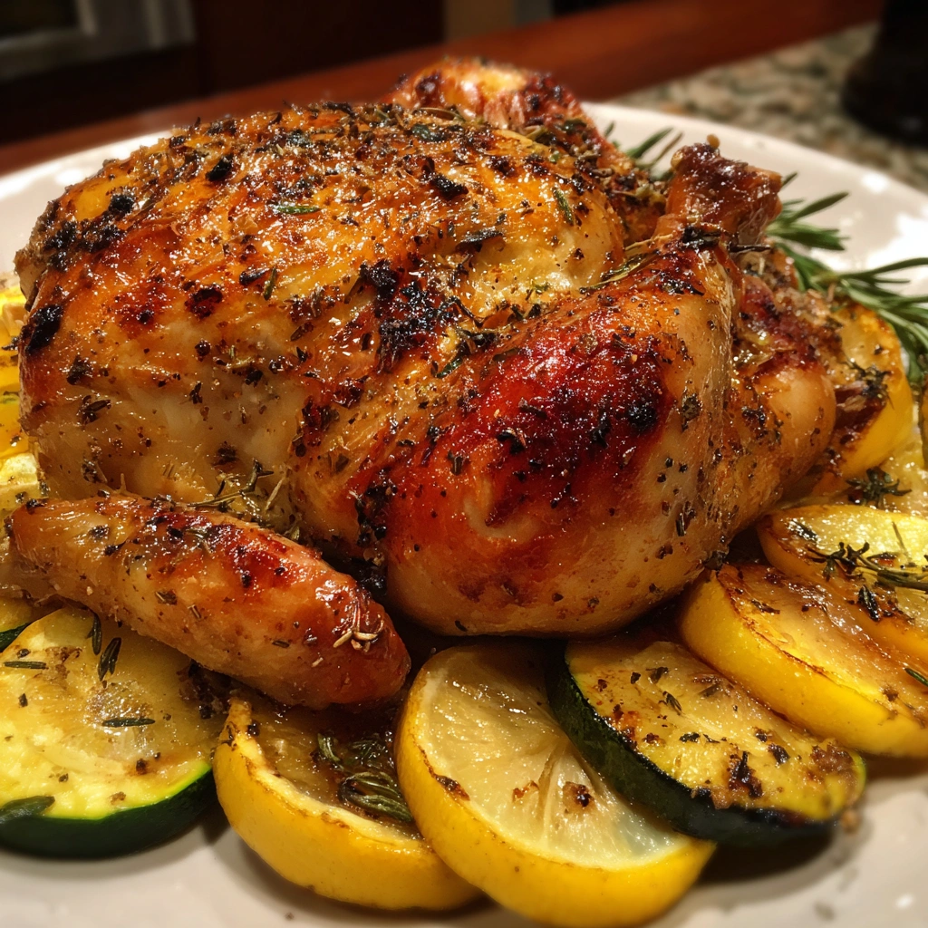 Lemon Herb Roasted Chicken with Summer Squash