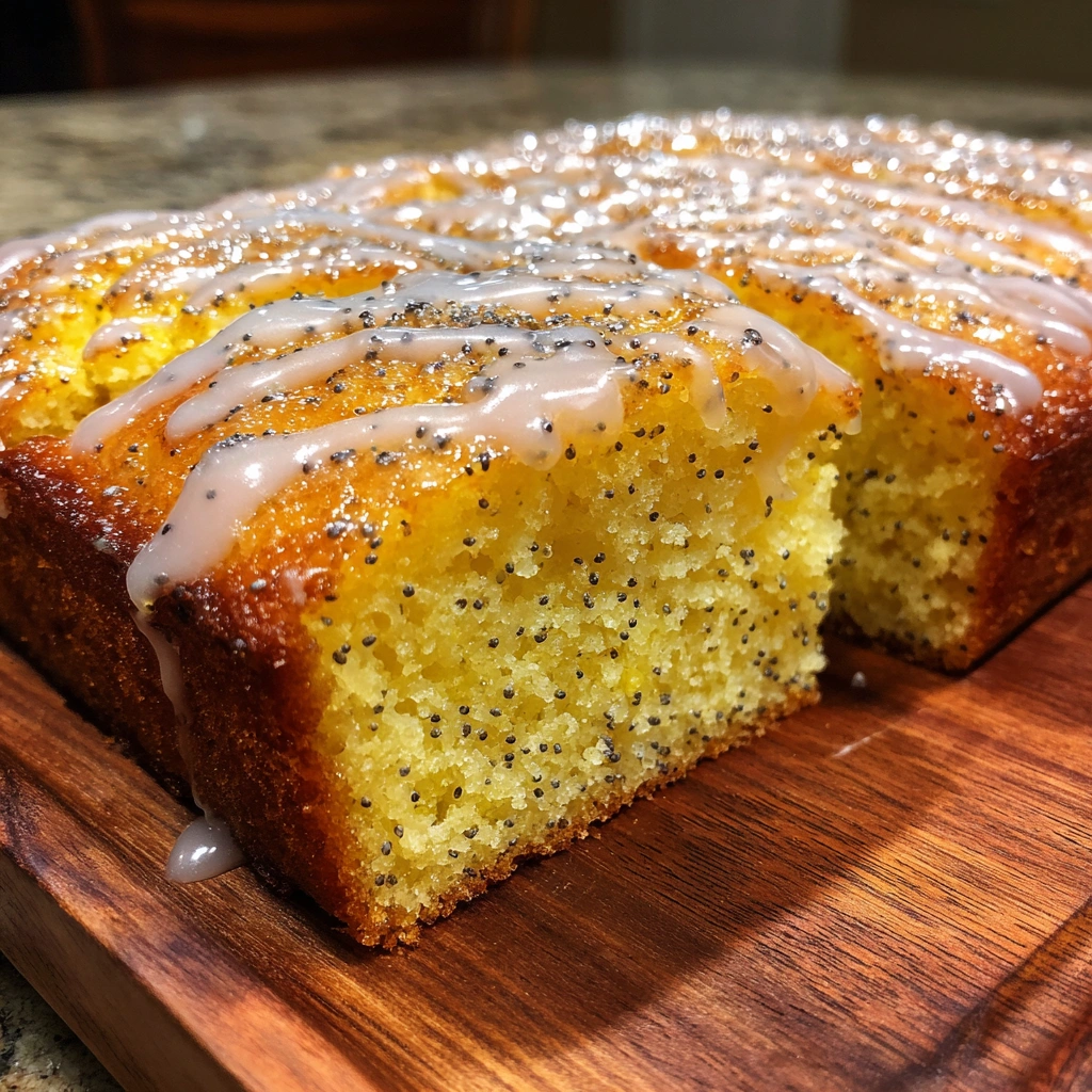 Lemon Poppy Seed Ricotta Sheet Cake