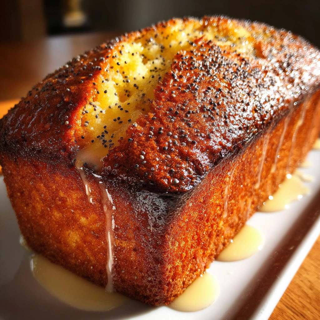Lemon Poppyseed Drizzle Loaf Cake