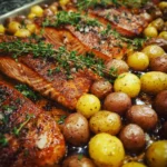 Lemon Thyme Salmon with Baby Potatoes