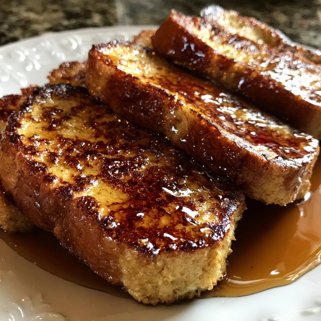 Maple Glazed Banana Bread French Toast
