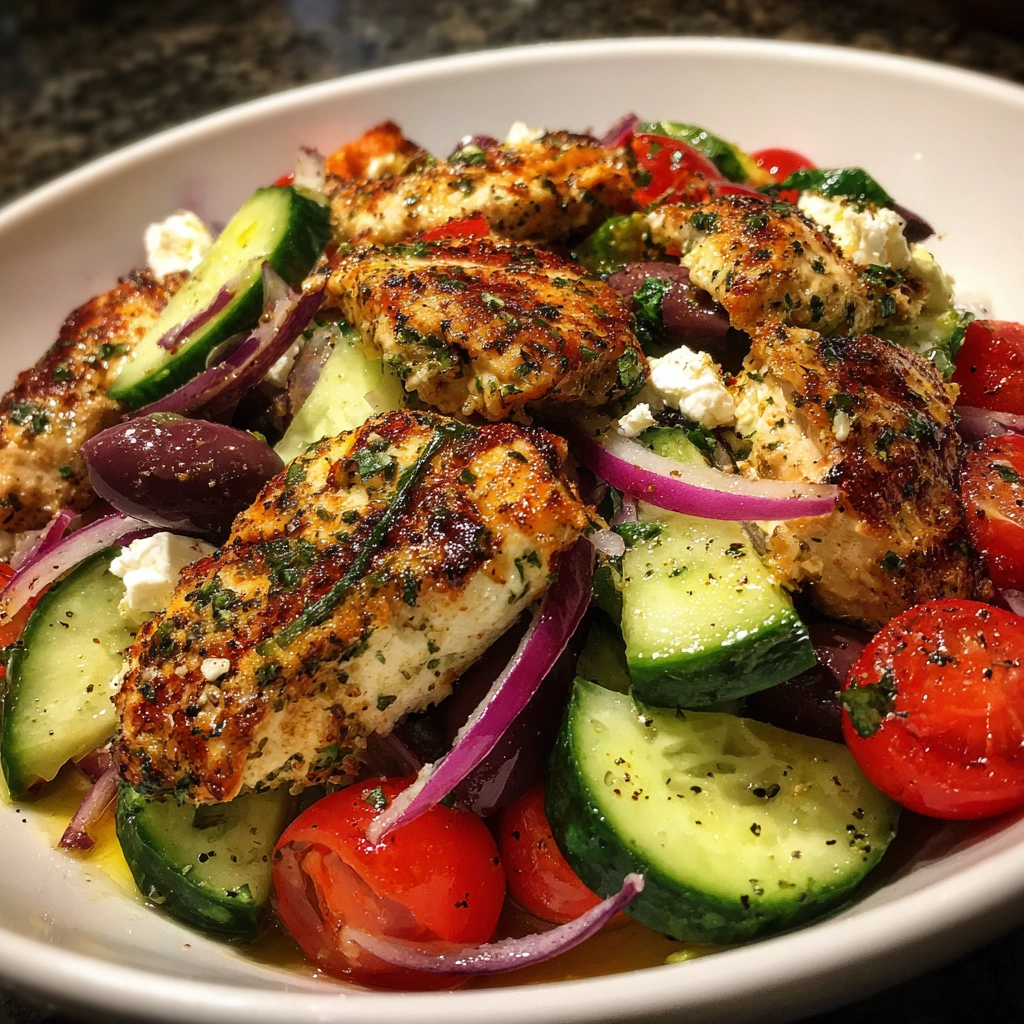 Mediterranean Chicken and Cucumber Salad