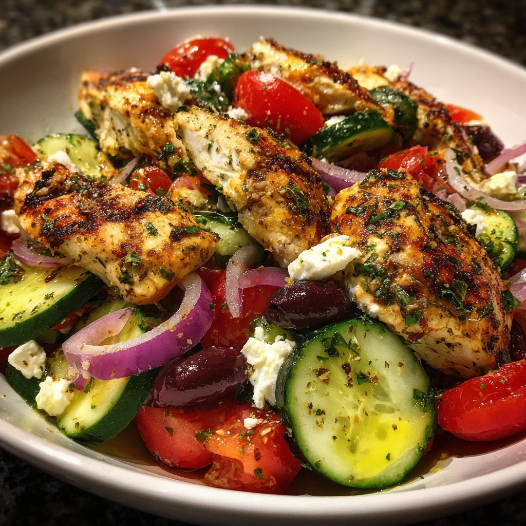 Mediterranean Chicken and Cucumber Salad