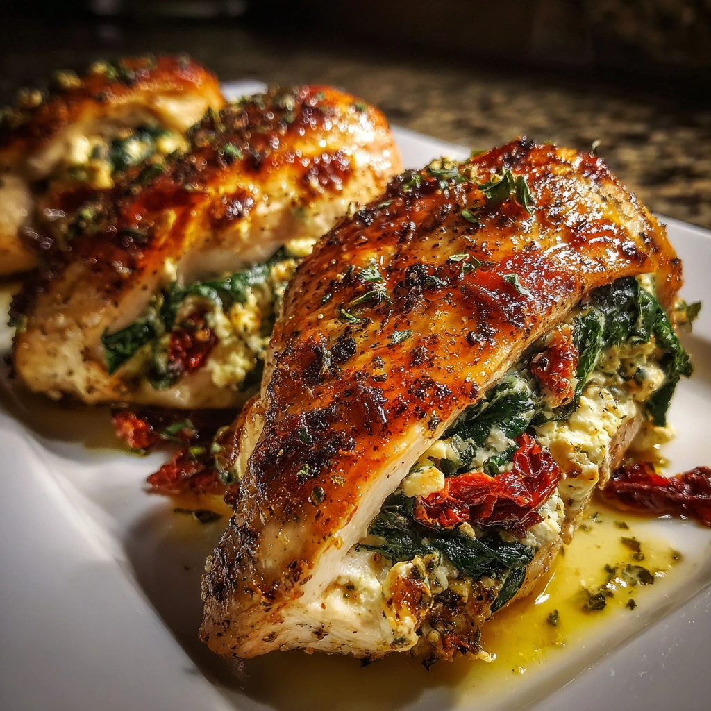 Mediterranean Feta & Spinach Stuffed Chicken