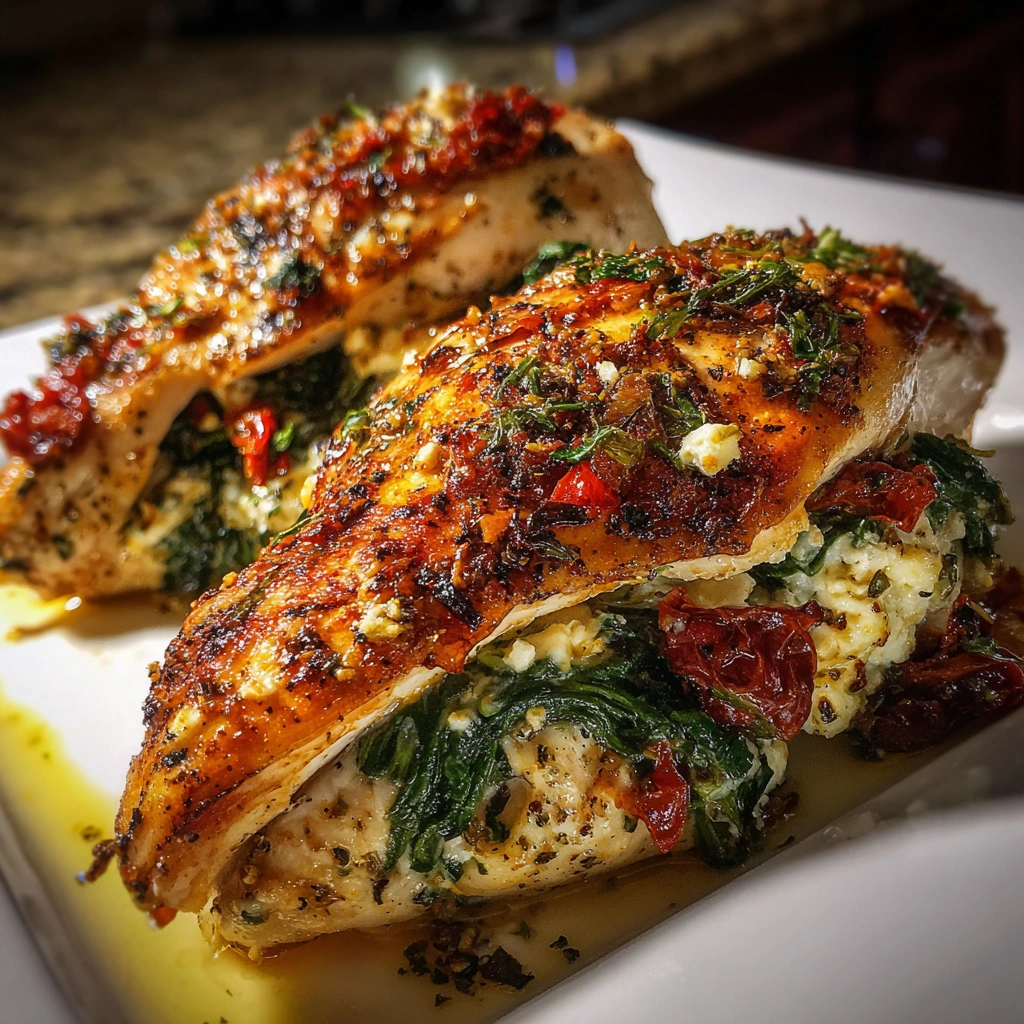 Mediterranean Feta & Spinach Stuffed Chicken