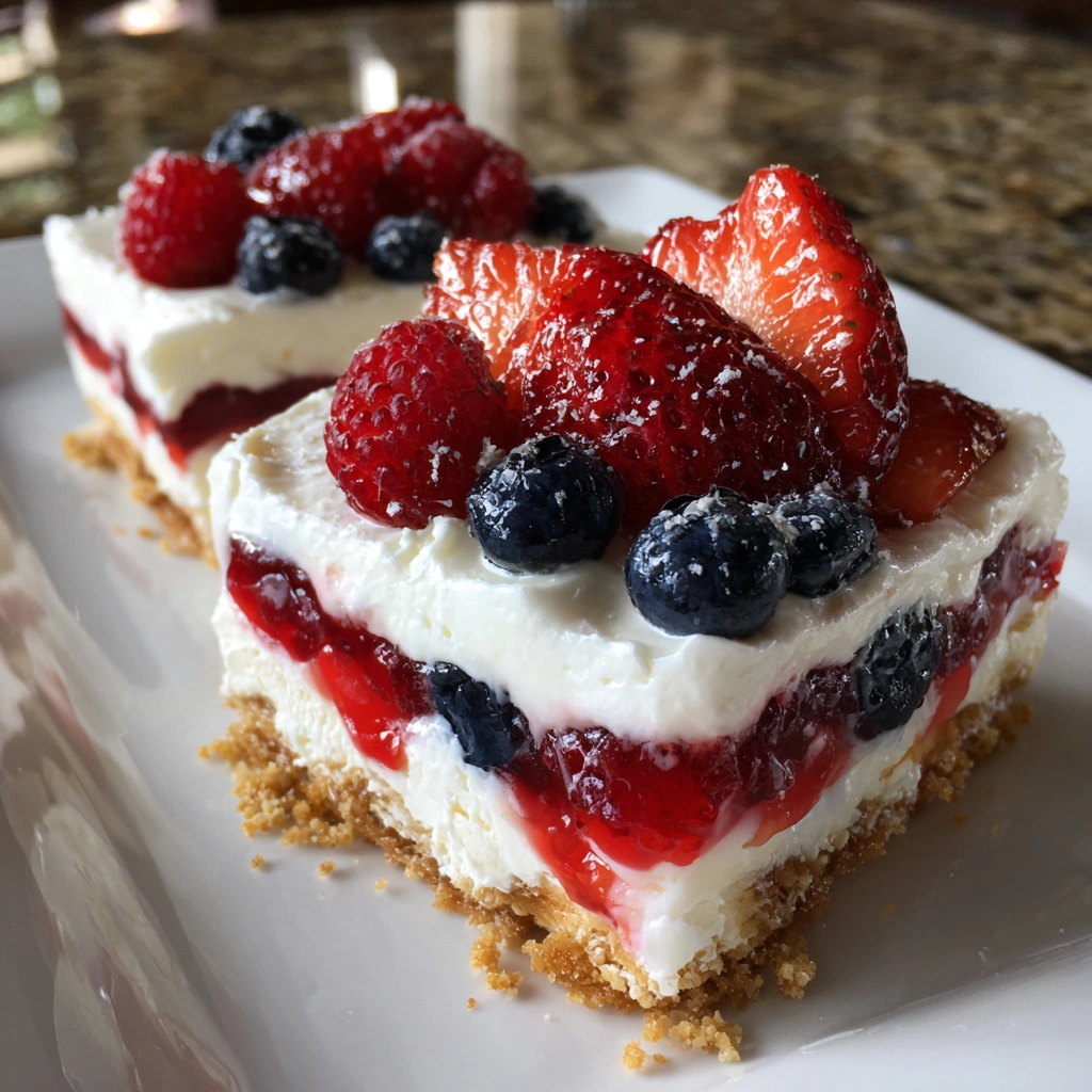 No-Bake Summer Berry Lasagna Bars