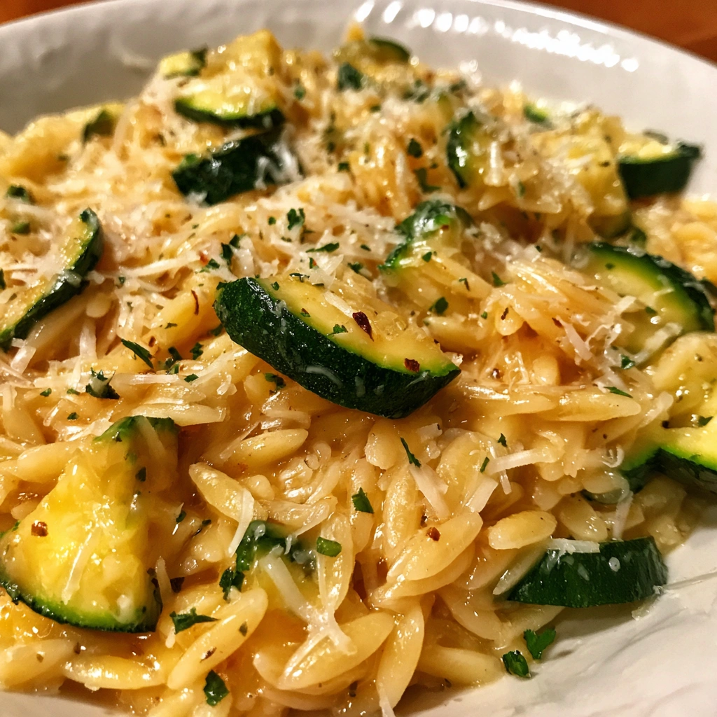One-Pot Lemon Zucchini Orzo with Parmesan