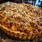 Peach & Almond Crumble Cookie Pie
