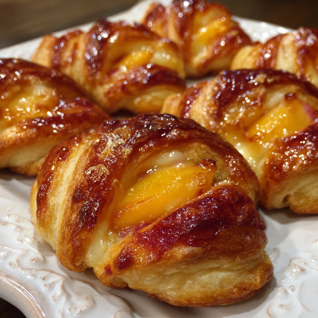 Peach & Cream Cheese Crescent Danishes