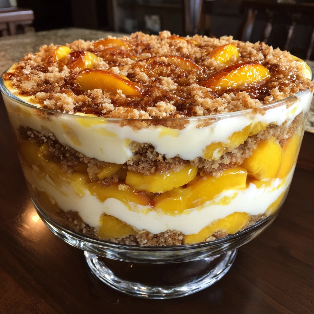 Peach Crisp Cheesecake Trifle