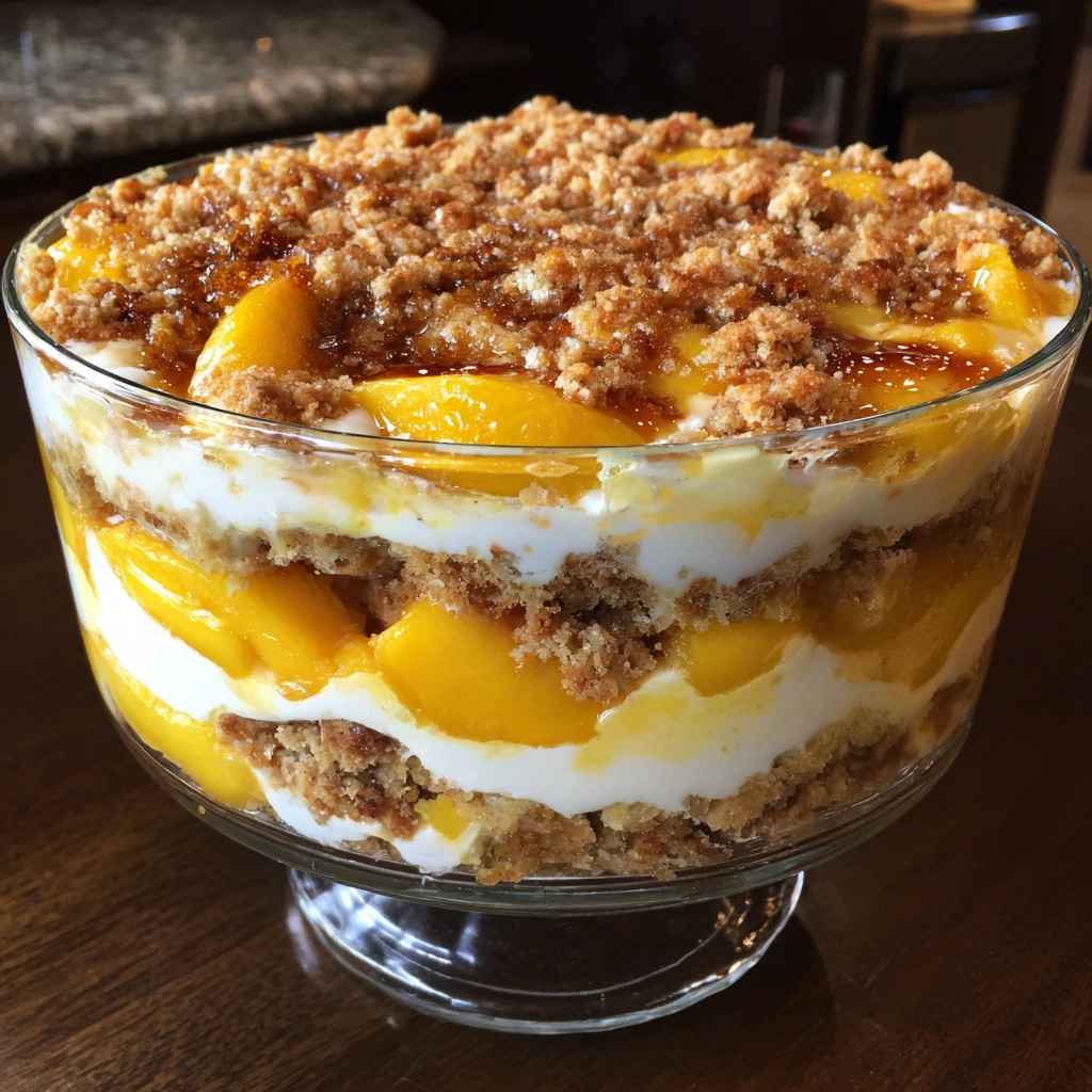 Peach Crisp Cheesecake Trifle