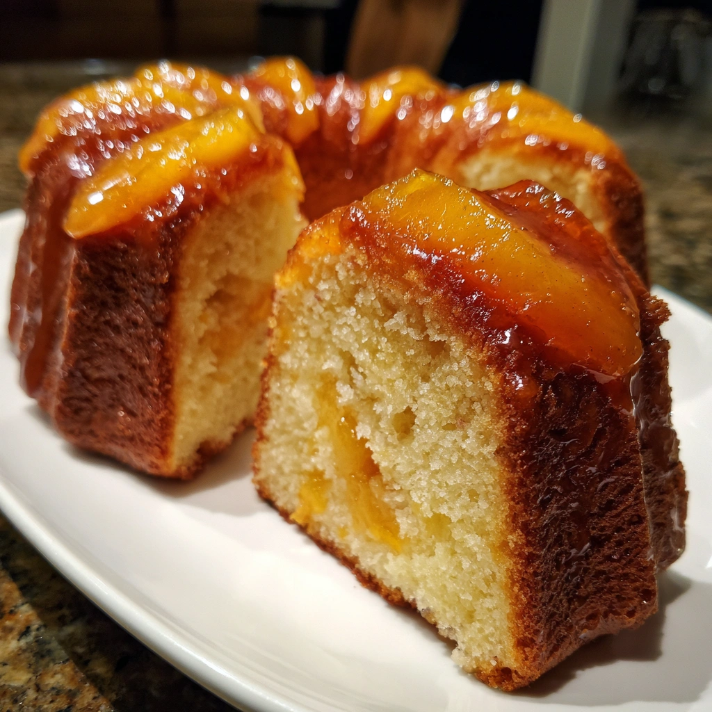Peach Glazed Pound Cake