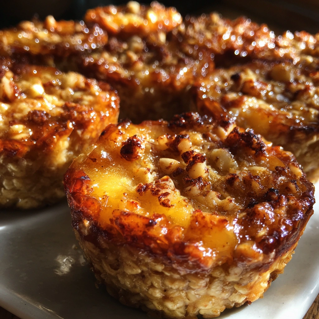 Peach Pie Protein Oatmeal Cups