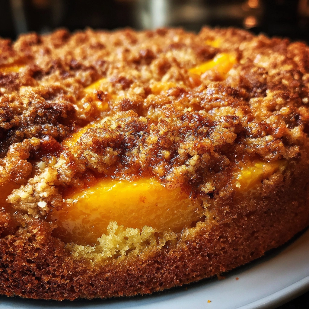Peach Streusel Muffin Breakfast Cake