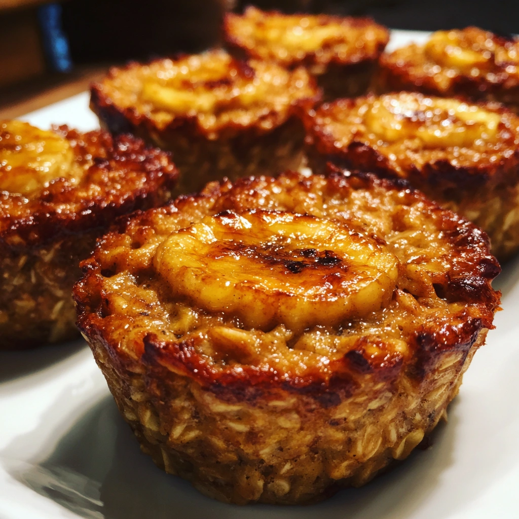 Peanut Butter Banana Baked Oatmeal Cups