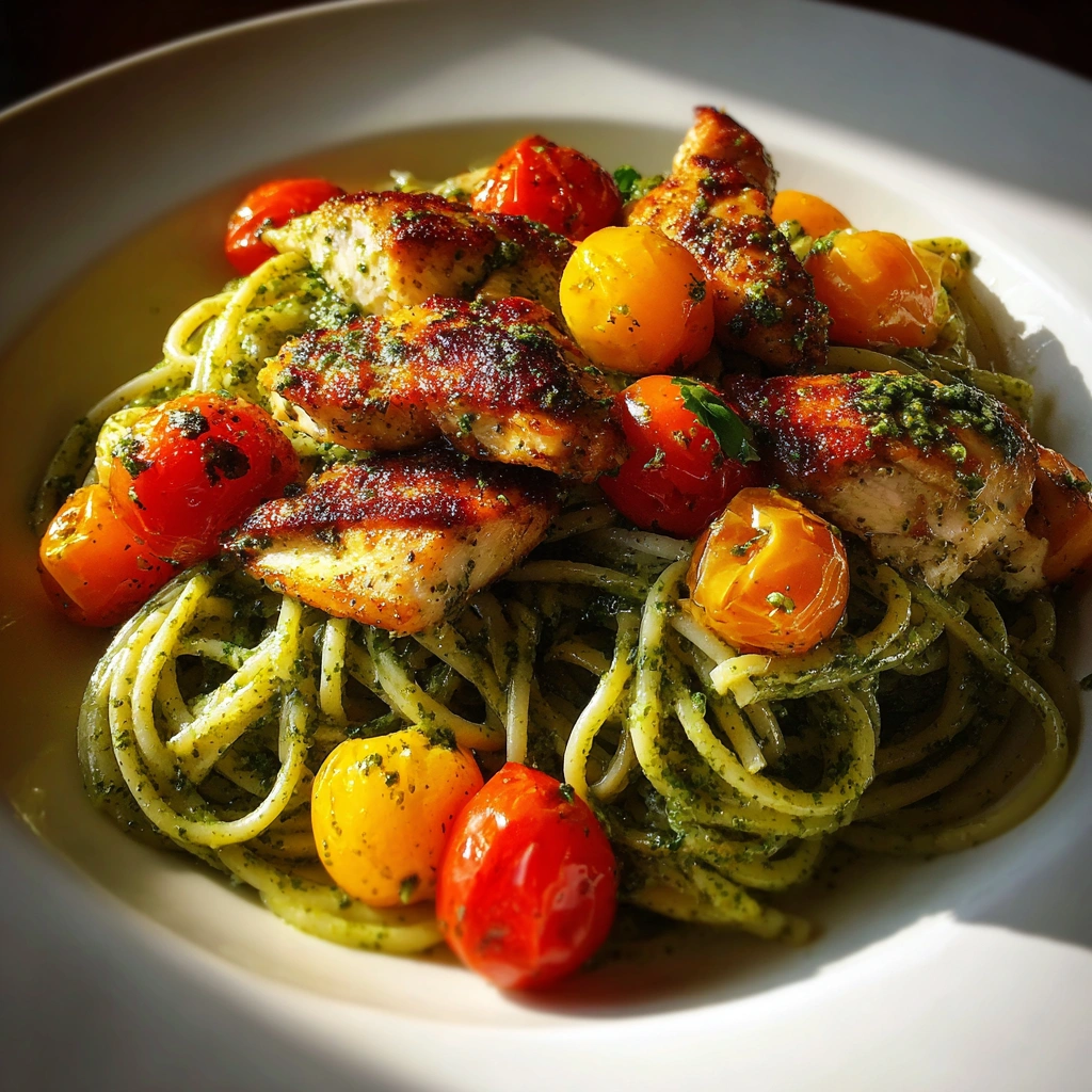 Pesto Chicken & Cherry Tomato Pasta