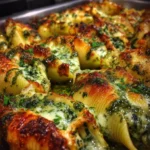Pesto Chicken & Spinach Stuffed Shells