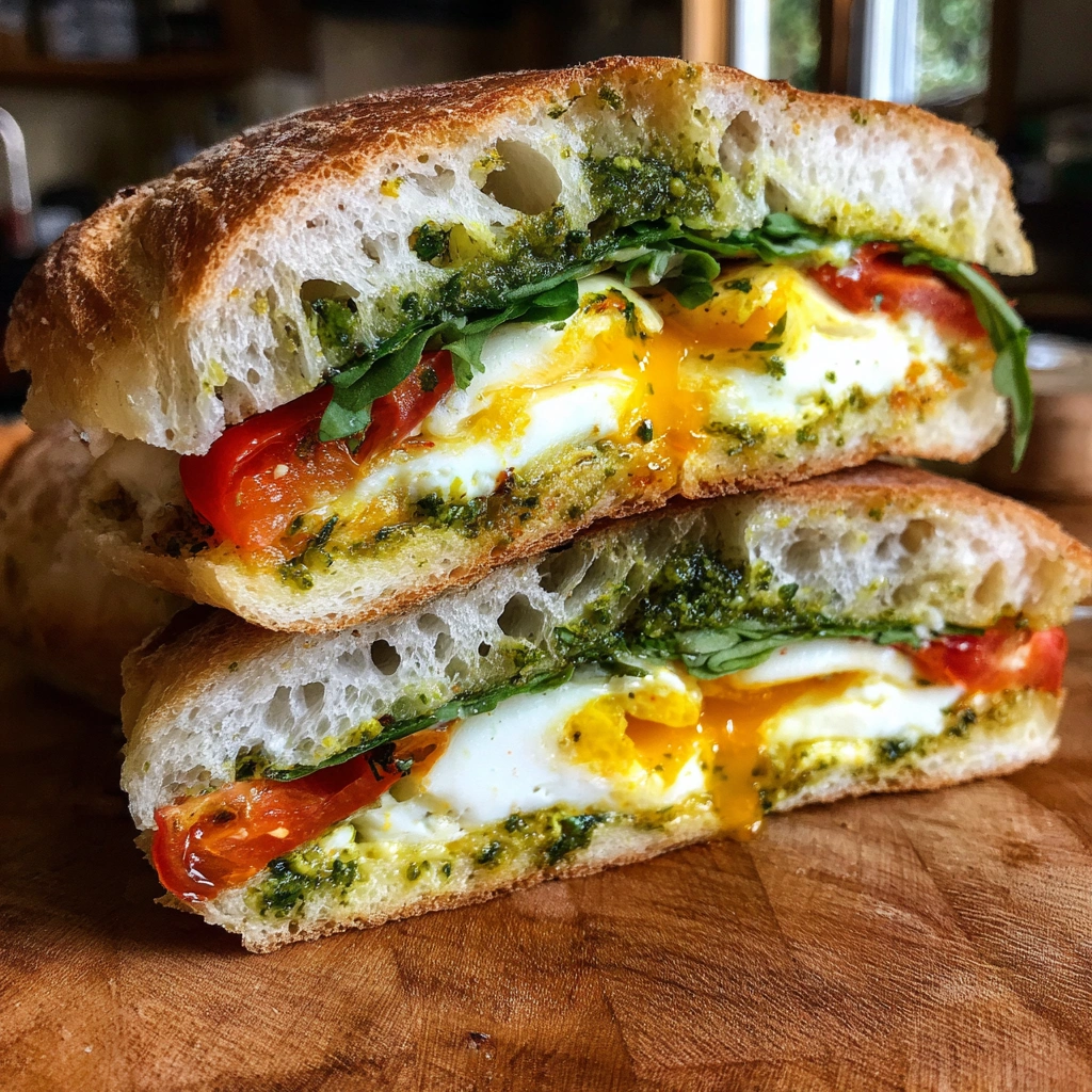 Pesto Egg Breakfast Sandwiches