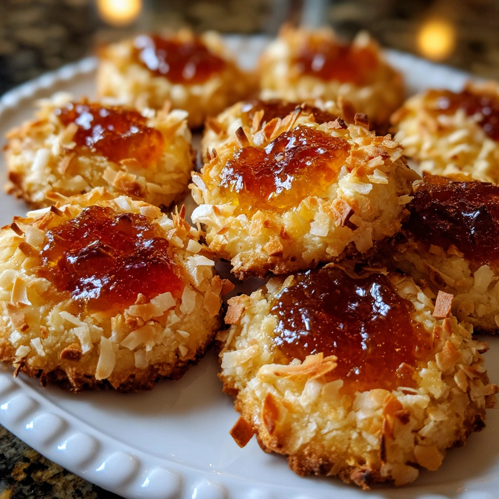 Pineapple Coconut Thumbprint Cookies